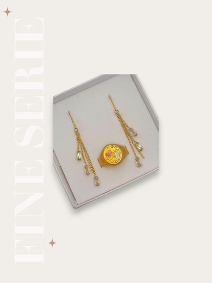 Set Orecchini Baguette Anello Infinity Love