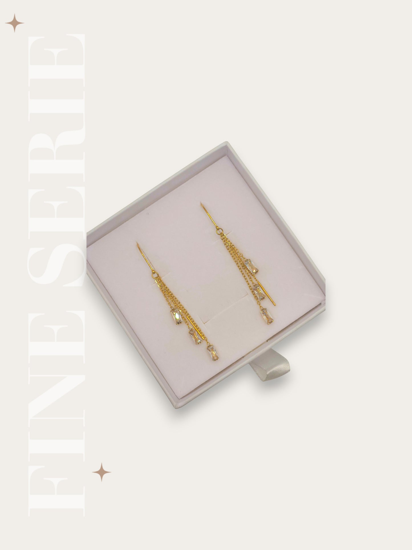 Orecchini Saliscendi Cascata Baguette