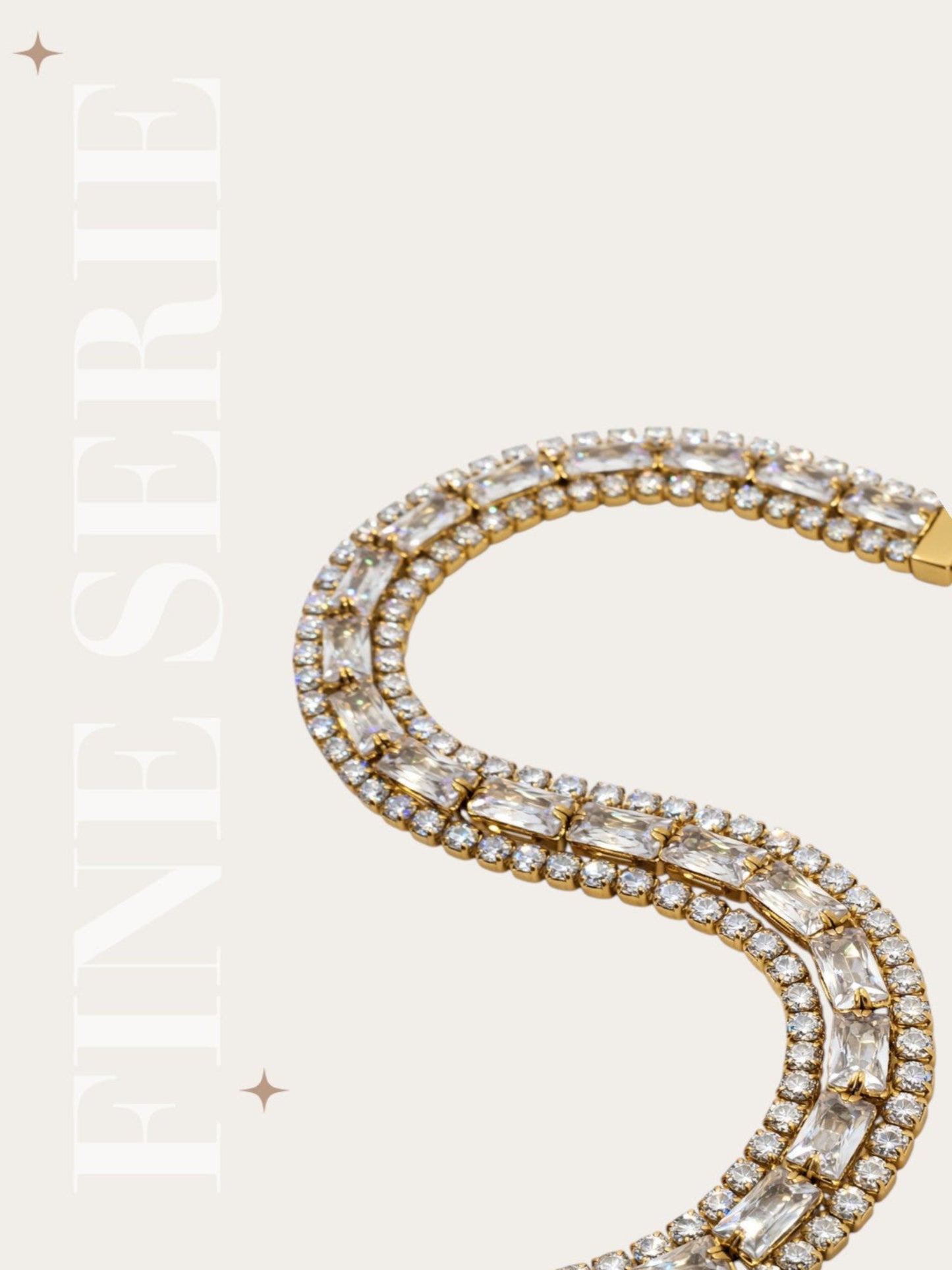Bracciale Triplo Tennis Baguette