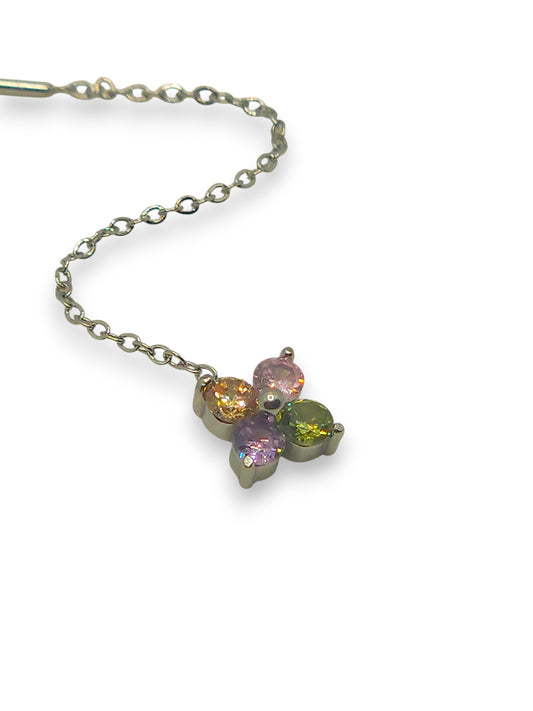 Orecchino Saliscendi Fiore Pastel