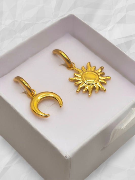 Orecchini Hoop Sole e Luna