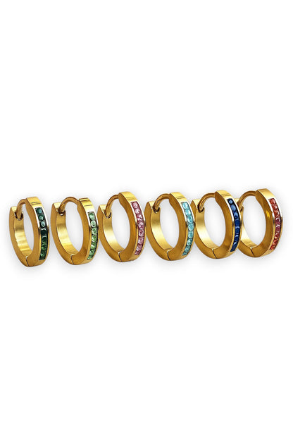 Orecchino Hoop Strass Rainbow