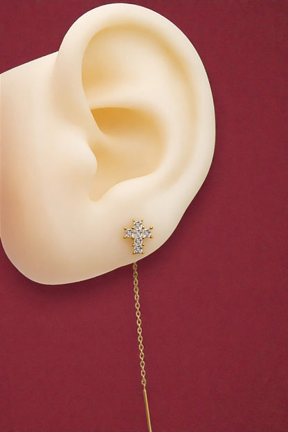 Orecchino Saliscendi Croce Baby