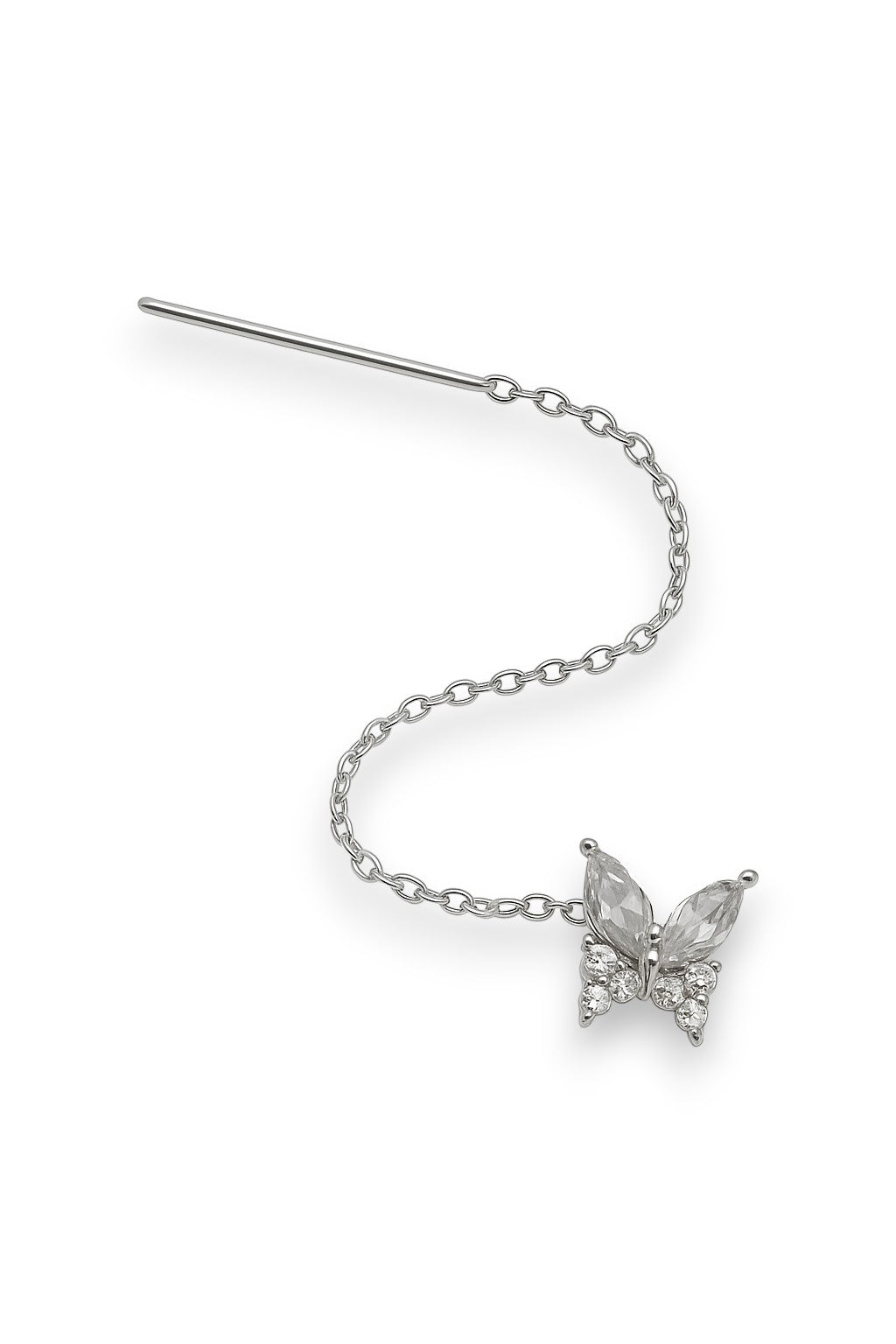 Orecchino Saliscendi Farfalla con Zirconi
