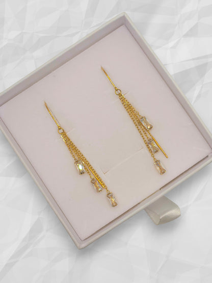 Orecchini Saliscendi Cascata Baguette