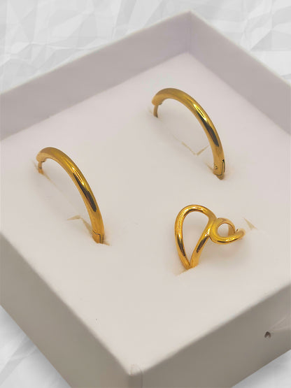 Set Orecchini Cerchio e Cuff