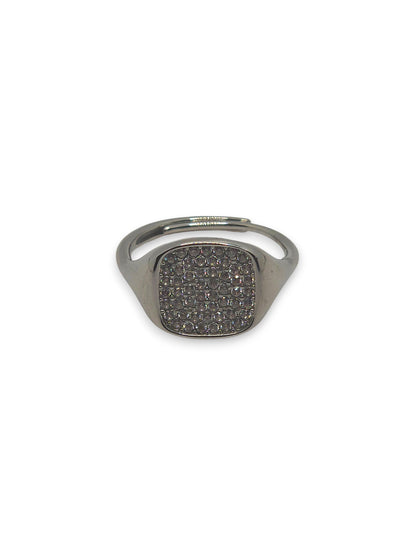 Anello Chevalier Pavè Quadrato