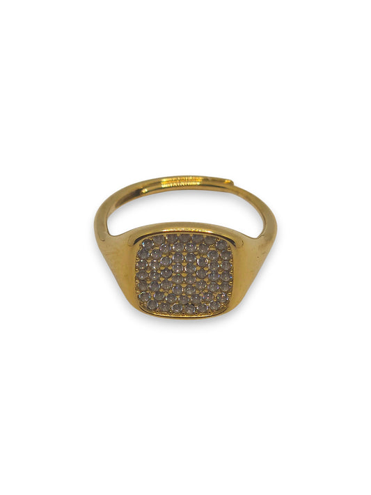 Anello Chevalier Pavè Quadrato