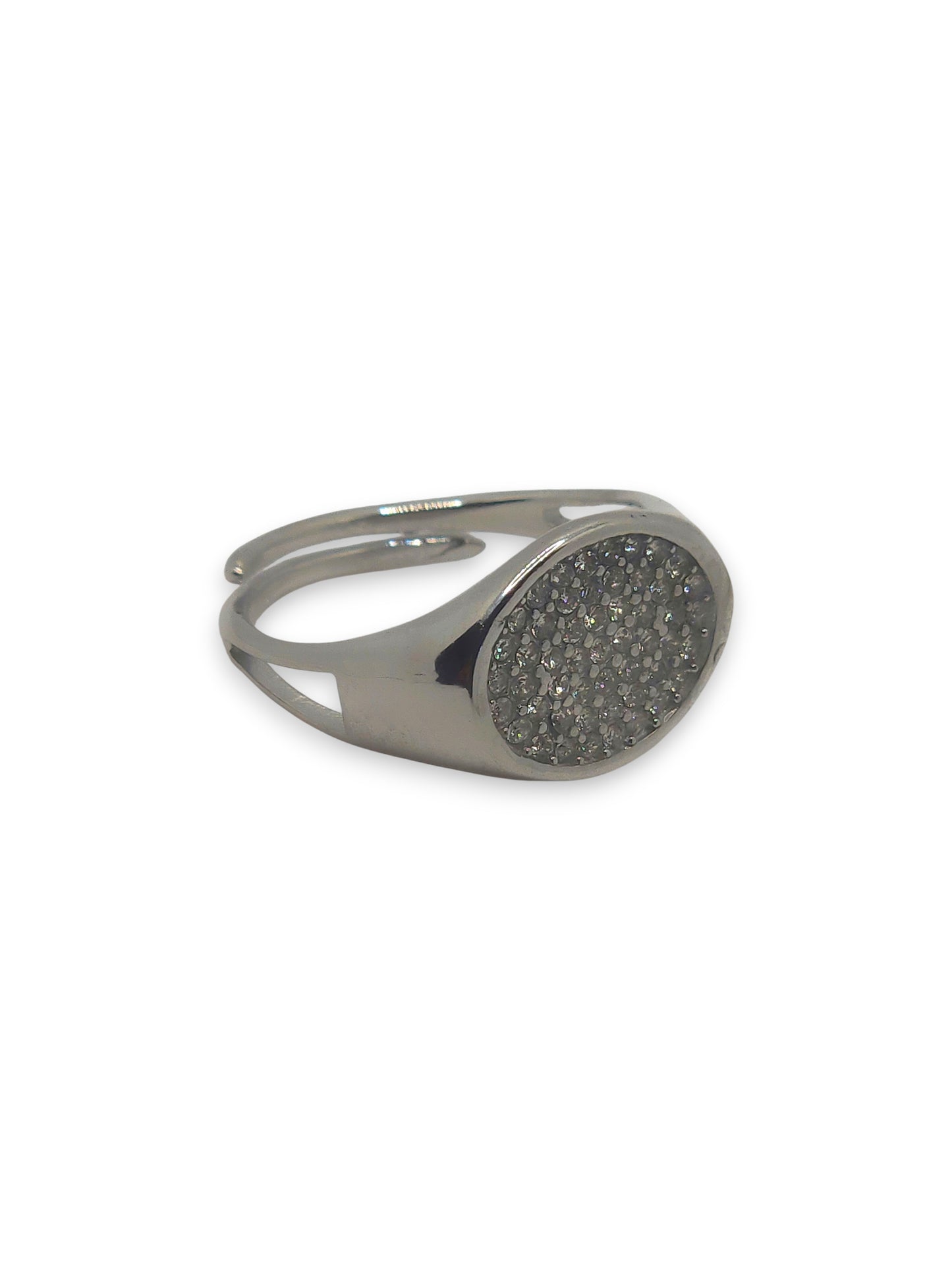 Anello Chevalier Oval Pavè