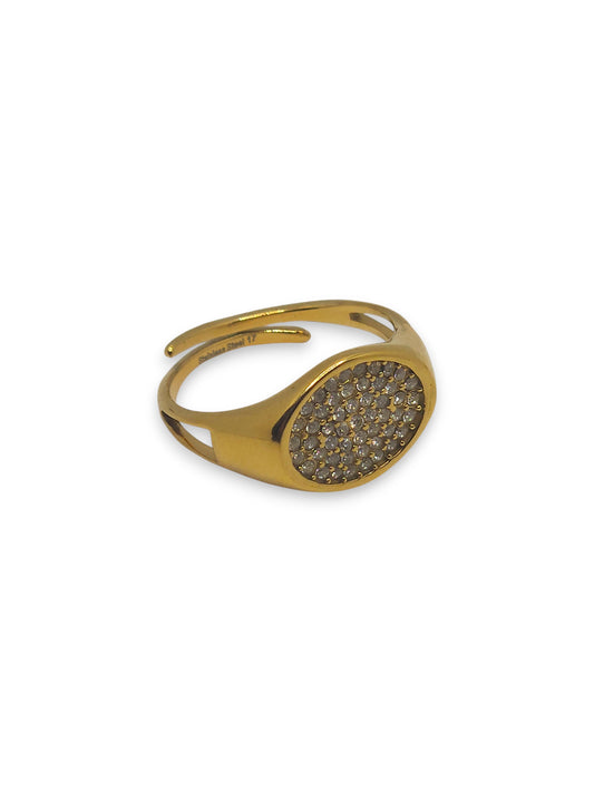 Anello Chevalier Oval Pavè