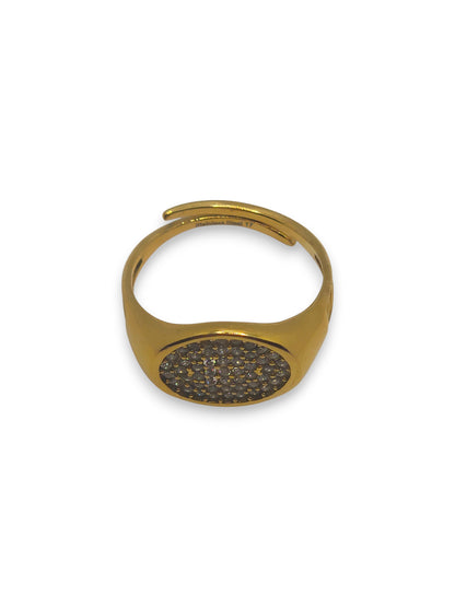 Anello Chevalier Oval Pavè