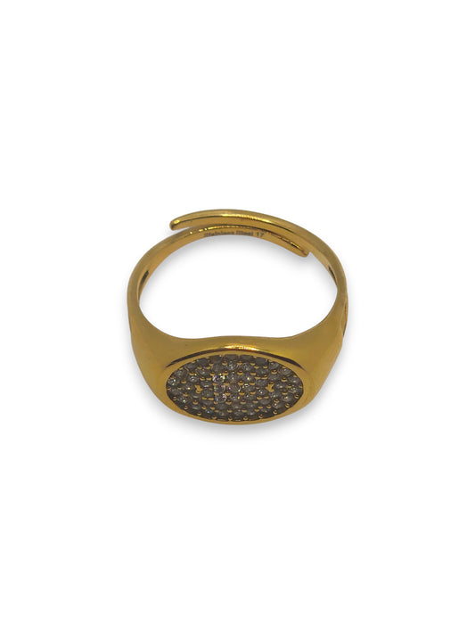 Anello Chevalier Oval Pavè