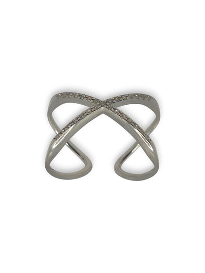 Anello Incrocio Zirconi