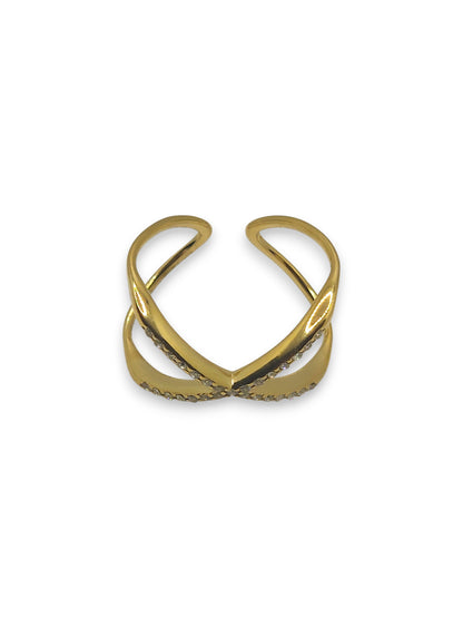 Anello Incrocio Zirconi