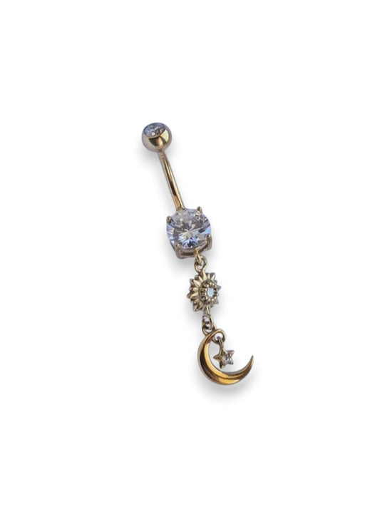 Piercing Ombelico Luna e Stelle