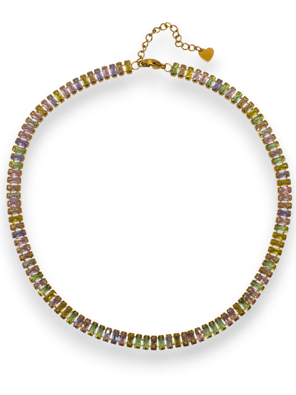 Collana Tennis Baguette Multicolor